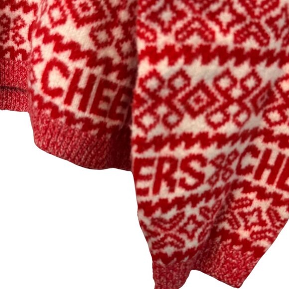 A New Day Fair Isle Cheers Red & White Christmas Womans Sweater - Size XXL - Picture 5 of 8